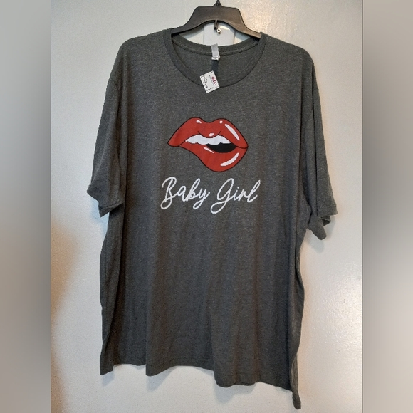 Baby Girl Teeth Biting Lip Plus Size 5X Tee Shirt - Picture 1 of 5